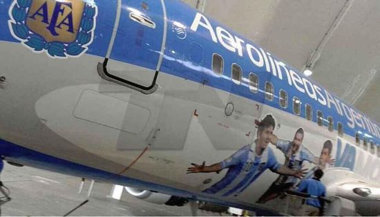 圖為曝光的阿根廷國家隊世界盃專機