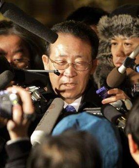 North Korea's envoy to the six-party talks Kim Kye-gwan speaks to the media after a meeting with a Chinese foreign ministry counterpart in Beijing, February 11, 2010. Sanctions on North Korea will not be removed until Pyongyang returns to disarmament talks and takes serious steps towards scrapping its nuclear arms programme, the foreign ministers of South Korea and Japan said on Thursday. The comments come as the North's top nuclear envoy is in Beijing in a sign the destitute state may soon end its year-long boycott of six-country disarmament-for-aid nuclear talks hosted by its key ally, China. REUTERS/Jason Lee