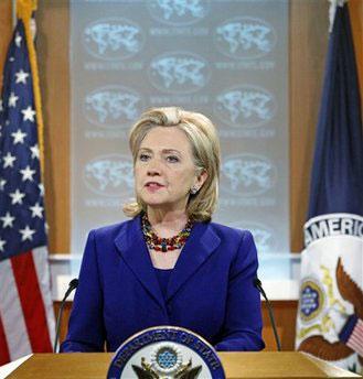 U.S. Secretary of State Hillary Rodham Clinton speaks on the release of the State Department's 2009 Country Reports on Human Rights Practices, Thursday, March 11, 2010, at the State Department in Washington. (AP Photo/Haraz N. Ghanbari)