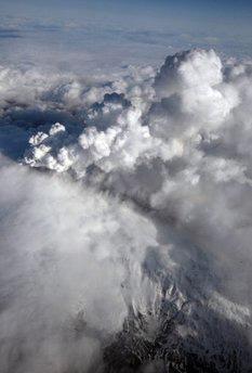 Smoke billows from an erupting volcano on the Eyjafjallajokull glacier on April 14. (AFP/Icelandic Coast Guard/File)