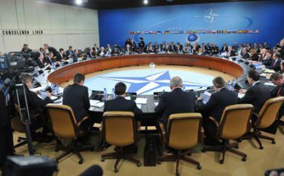 A meeting of foreign ministers of the NATO-Russia Council is held at the NATO headquarters in Brussels Dec. 4, 2009. (Xinhua/Wu Wei)