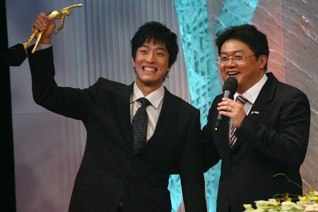 劉翔在2006年體壇風雲人物頒獎盛典上。