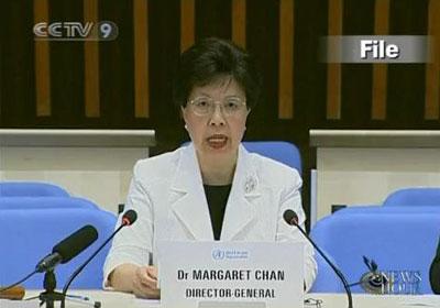 WHO Director-General Margaret Chan decided there will be no change in the current pandemic status right now. (CCTV.com)