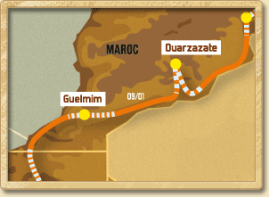 第五階段（1月9日）瓦爾扎扎特(Ouarzazate)——蓋勒敏(Guelmim)