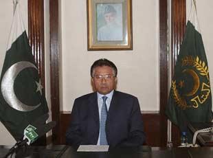 Pakistan President Pervez Musharraf addresses the nation in Islamabad January 2, 2008. (Xinhua/Reuters Photo)