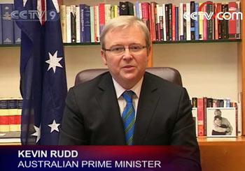 Australian Prime Minister, Kevin Rudd, has sent his best wishes to the Chinese people.