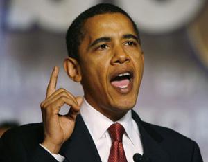 U.S. Democratic presidential candidate Sen. Barack Obama speaks during an appearance at the 38th constitutional convention of the Pennsylvania in Philadelphia, Pennsylvania April 2, 2008. (Xinhua/Reuters Photo)