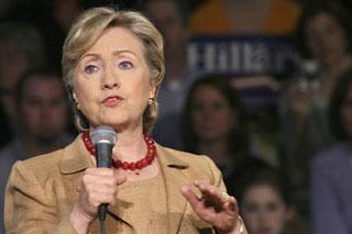 U.S. Democratic presidential candidate and Senator Hillary Clinton (D-NY) speaks during a campaign visit at Maysville High School in Maysville, Kentucky, May 19, 2008. (Xinhua/Reuters File Photo)