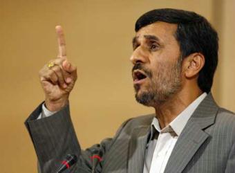 Iran's President President Mahmoud Ahmadinejad addresses the High Level segment of the Durban Review Conference on racism at the United Nations European headquarters in Geneva April 20, 2009.(Xinhua/Reuters Photo)