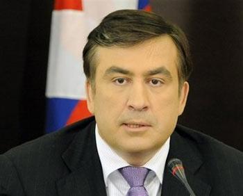 Georgian President Mikheil Saakashvili, seen here on May 6, will meet with opposition leaders on May 11 for talks on resolving a month-long political stand-off.(AFP/Pool/File/Irakli Gedenidze)  