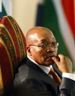 South Africa's President Jacob Zuma looks on during the swearing in of his new cabinet at the presidential guest house in Pretoria, May 11, 2009. REUTERS/Siphiwe Sibeko