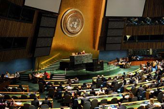 The 63rd session of the 83rd Planary meeting of the UN General Assembly is held at the UN headquarters in New York, the U.S. May 12, 2009. Eighteen UN members were elected to the UN Human Rights Council during the meeting on Tuesday. The U.S. won 167 votes to enter the UN Human Rights Council for the first time. (Xinhua/Shen Hong)