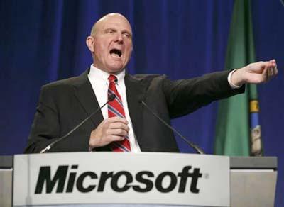 Microsoft CEO Steve Ballmer speaks to shareholders at the Microsoft annual shareholders meeting in Bellevue, Washington, November 19, 2008.(Xinhua/Reuters Photo)