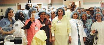 This image provided by Kaiser Permanente Bellflower Medical Center shows the nursing staff posing for a photograph after delivering octuplets to a mother last Monday in Bellflower, California. (Photo: China Daily)