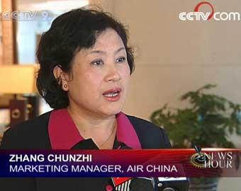 Zhang Chunzhi, Marketing Manager, Air China.(CCTV.com)