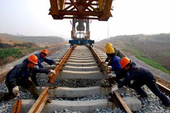 China will spend 5 trillion yuan to add 41,000 kilometers to its rail network by 2020. 