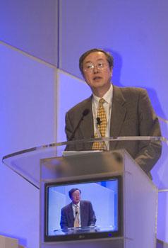 Chinese Central Bank Governor Zhou Xiaochuan attends the Inter-American Development Bank (IDB) meeting in Medellin, Colombia, March 28, 2009. Zhou on Saturday urged for international financial reforms in the face of the global economic downturn. (Xinhua Photo)