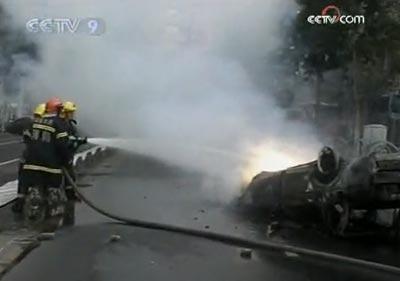Firefighters and their vehicles were also targeted. Nine from the service were injured. 