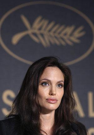 Cast member Angelina Jolie attends a news conference for the film "The Exchange" by U.S. director Clint Eastwood at the 61st Cannes Film Festival May 20, 2008.  (Xinhua/Reuters Photo)