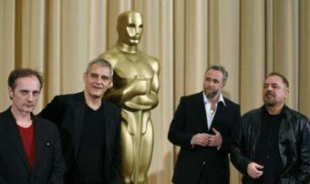 Foreign film nominated directors (from L) Austrian Director Gotz Spielmann for "Revanche", French Director Laurent Cantet , for "The Class", Israeli Director Ari, for the "Waltz with Bashir" and German Director Uli Edel, for "The Baader-Meihof Complex" during the 81st Academy Awards Foreign Language Film Directors photo opportunity in Hollywood, Feb. 20, 2009.(Xinhua/Reuters Photo)