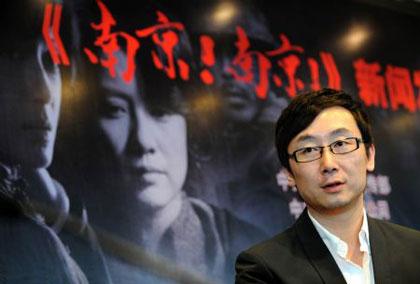 Director Lu Chuan attends a press conference for the film "City of Life and Death" in Nanjing, capital of east China's Jiangsu Province, April 19, 2009. The film, with the Chinese title as "Nanjing! Nanjing!", focuses on Chinese soldiers and civilians' fight against Japanese invaders before and after the Nanjing Massacre in 1937. It took four years and cost 80 million yuan (about 11.7 million U.S. dollars) to finish the work. On Dec. 13, 1937, the invading Japanese army occupied Nanjing and launched a six-week massacre. Chinese records show more than 300,000 people, not only disarmed soldiers but also civilians, were murdered. (Xinhua/Sun Can)