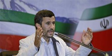 Iranian President Mahmoud Ahmadinejad speaks to the media at the presidency in Tehran, Iran, Sunday, June 14, 2009.(AP Photo/Ben Curtis)