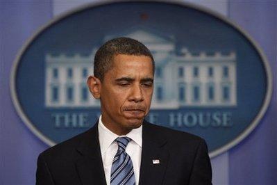 President Barack Obama pauses as he speaks about the incident with Henry Louis Gates Jr. and Cambridge, Mass. police officer James Crowley, Friday, July 24, 2009, in the White House pressroom in Washington.