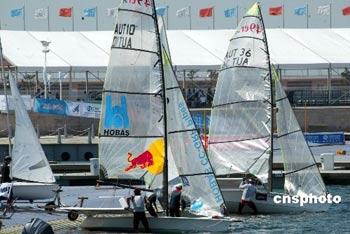 With less than a month to go before the Beijing Olympics, The Olympic Sailing Center in Qingdao has activated its security system.