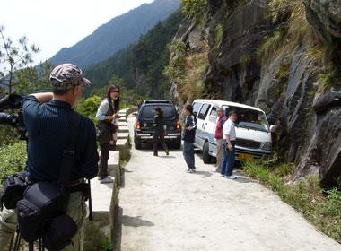 Our Team bus....perching on the side...