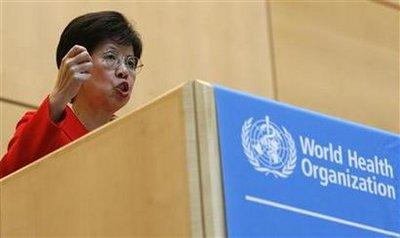 WHO Director-General Margaret Chan speaks during the 62nd World Health Assembly at the United Nations European headquarters in Geneva May 18, 2009.REUTERS/Denis Balibouse