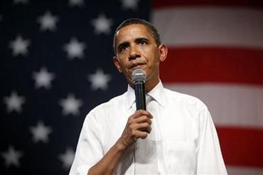 US President Barack Obama speaks during a town hall on health care, Thursday, July 23, 2009, at Shaker Heights High School in Shaker Heights, Ohio.(AP Photo/Haraz N. Ghanbari)