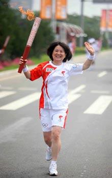 The Olympic torch has just finished its journey through the coastal city of Qinhuangdao in north China's Hebei Province.