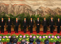 <font color=red>Hu Jintao heads Politburo Standing Committee, with four new faces joining in</font>