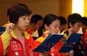 China´s table tennis team say "No" to doping