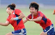 Chinese women´s football team prepare for Olympics