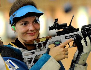 Katerina Emmons, a competitor in the Women's 10m Air Rifle from the Czech Republic (Photo Credit: Xinhua).