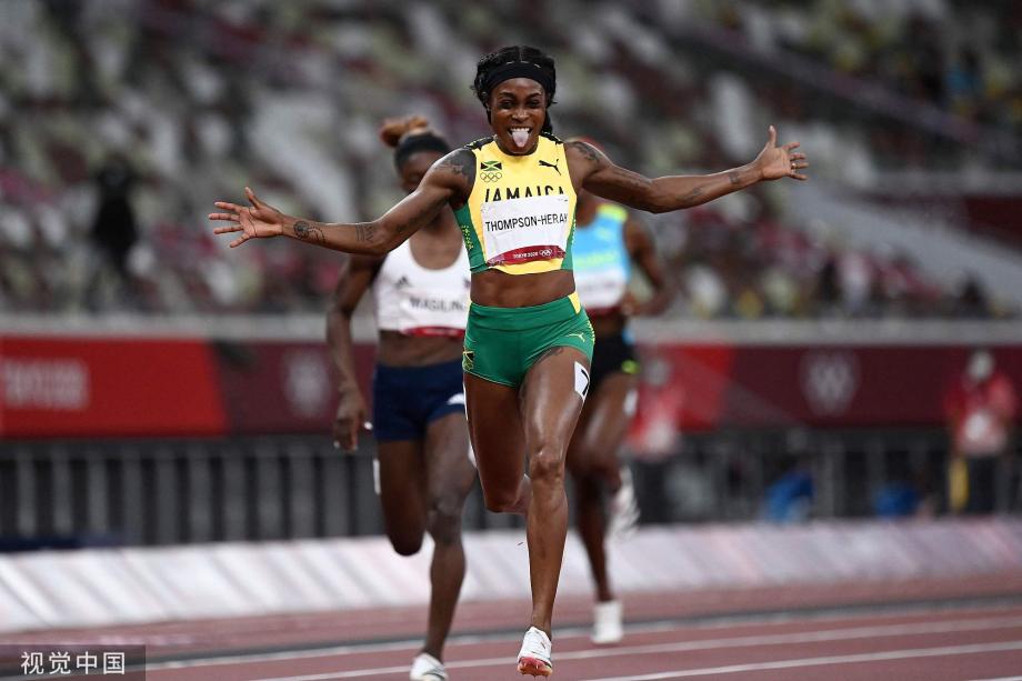 [圖]田徑女子200米決賽：牙買加選手湯普森-赫拉奪金