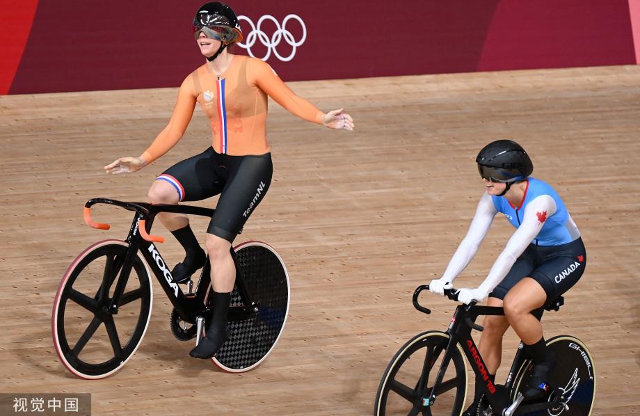[圖]場地自行車女子凱林賽決賽：荷蘭選手奪金