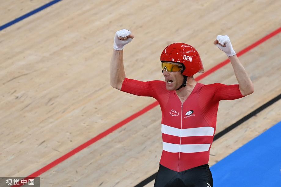 [圖]場地自行車麥迪遜賽男子決賽 丹麥隊獲得金牌