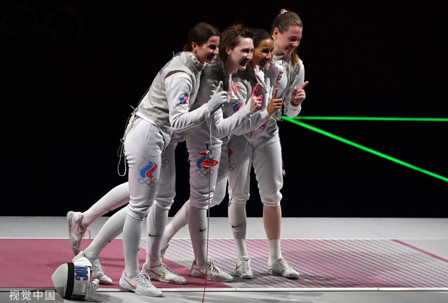 [圖]擊劍女子團體花劍決賽：俄羅斯奧運隊獲得金牌