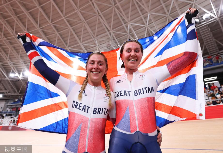 [圖]場地自行車女子麥迪遜賽決賽 英國隊獲得金牌