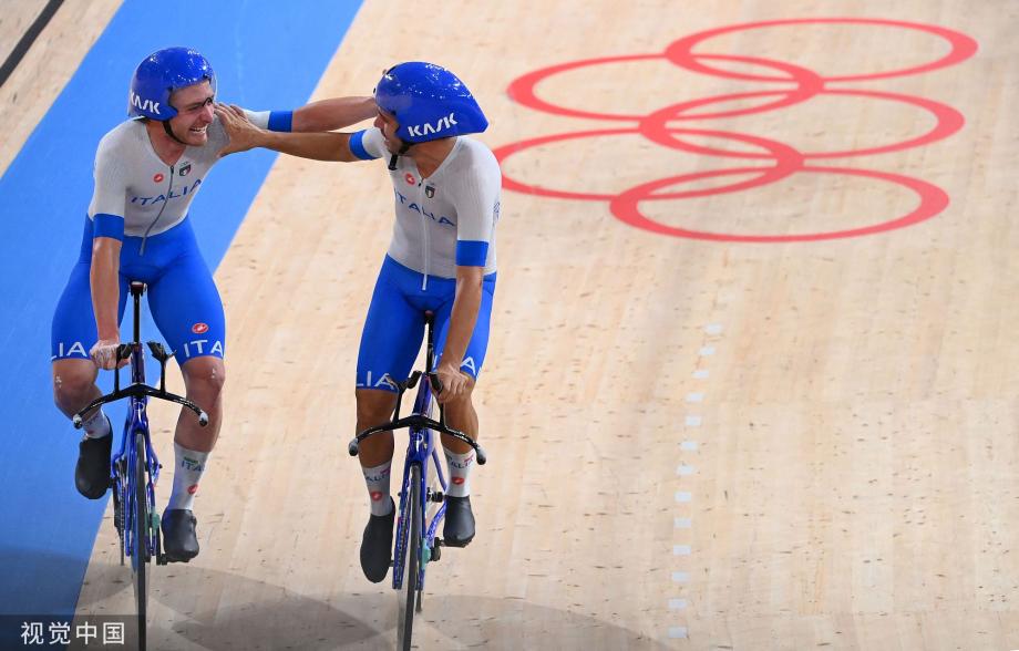 [圖]場地自行車男子團體追逐賽決賽：意大利隊奪冠