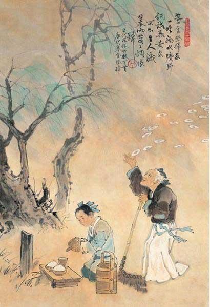中國古代風俗百圖·唐·祭掃