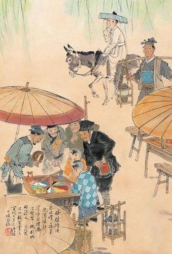 中國古代風俗百圖·北朝·踏青
