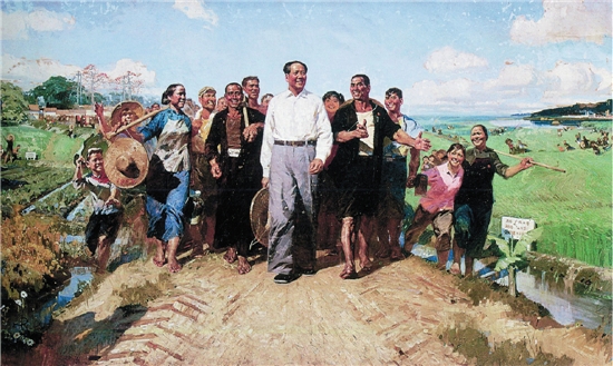 陳衍寧 毛主席視察廣東農村 油畫 1972年