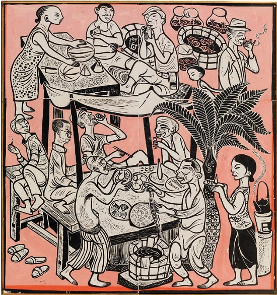 黃永玉 台灣食攤 38×36cm 1948年