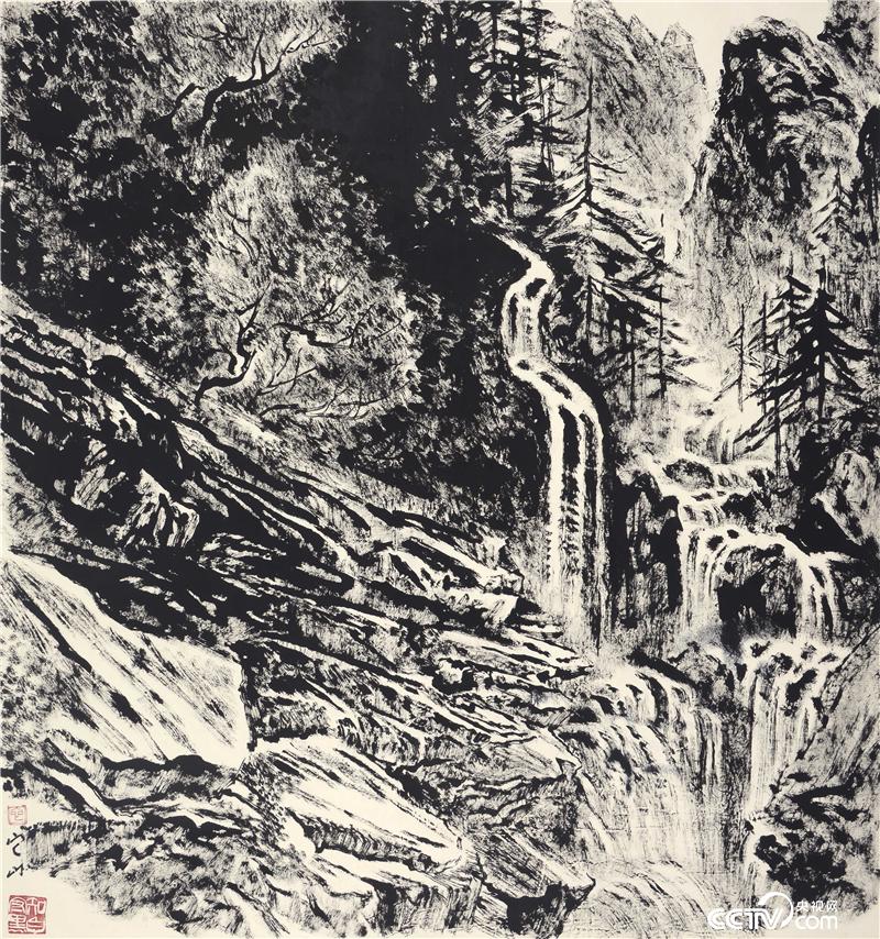 張仃-焦墨山水-紙本-89×95cm-1990