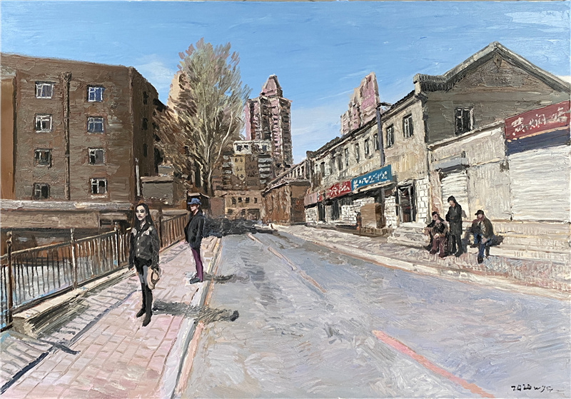 老城區系列之一 油畫 140×200cm  2020年