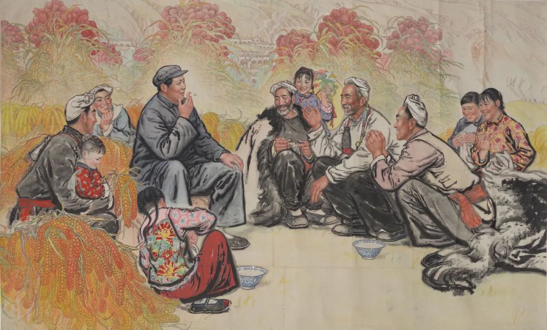 知心話 劉文西（1933-2019）中國畫   161×263.5cm 1974年 中國美術館藏