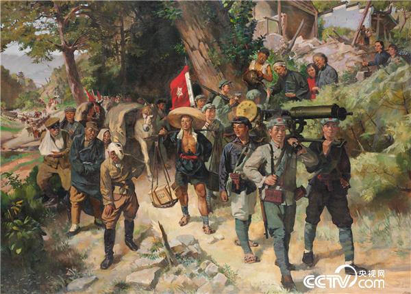 《勝利的行列》戴澤 布面油畫 160cm × 221cm 1961年 中國國家博物館藏